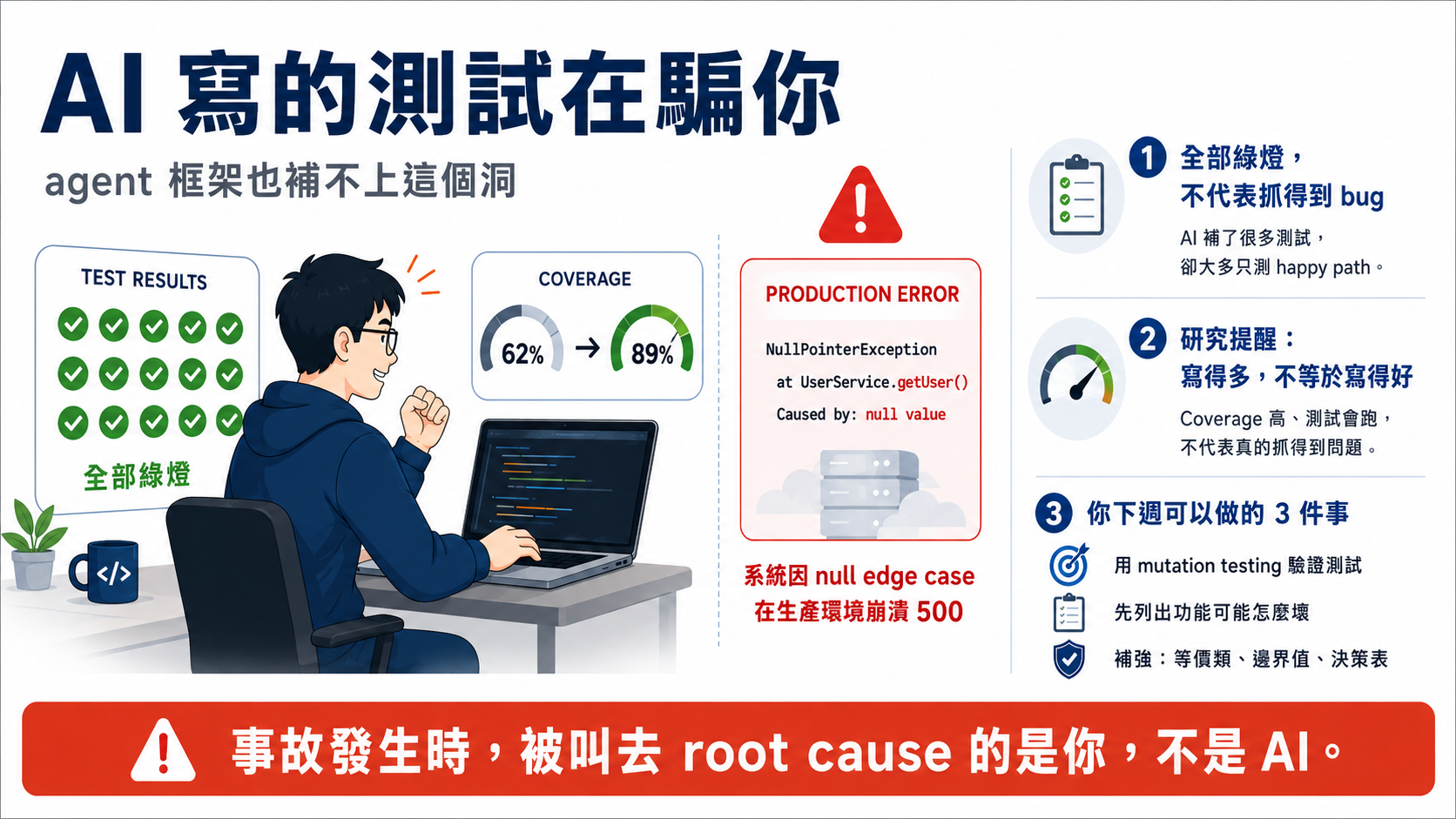 AI 寫的測試在騙你— 而 agent 框架補不上這個洞